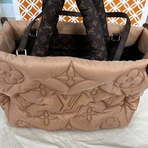 Louis Vuitton Onthego GM Nylon Econyl Giant Monogram Flower Beige Bag
